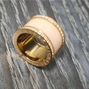 Michael Kors Gold Tone/Blush Barrel Ring Size 7